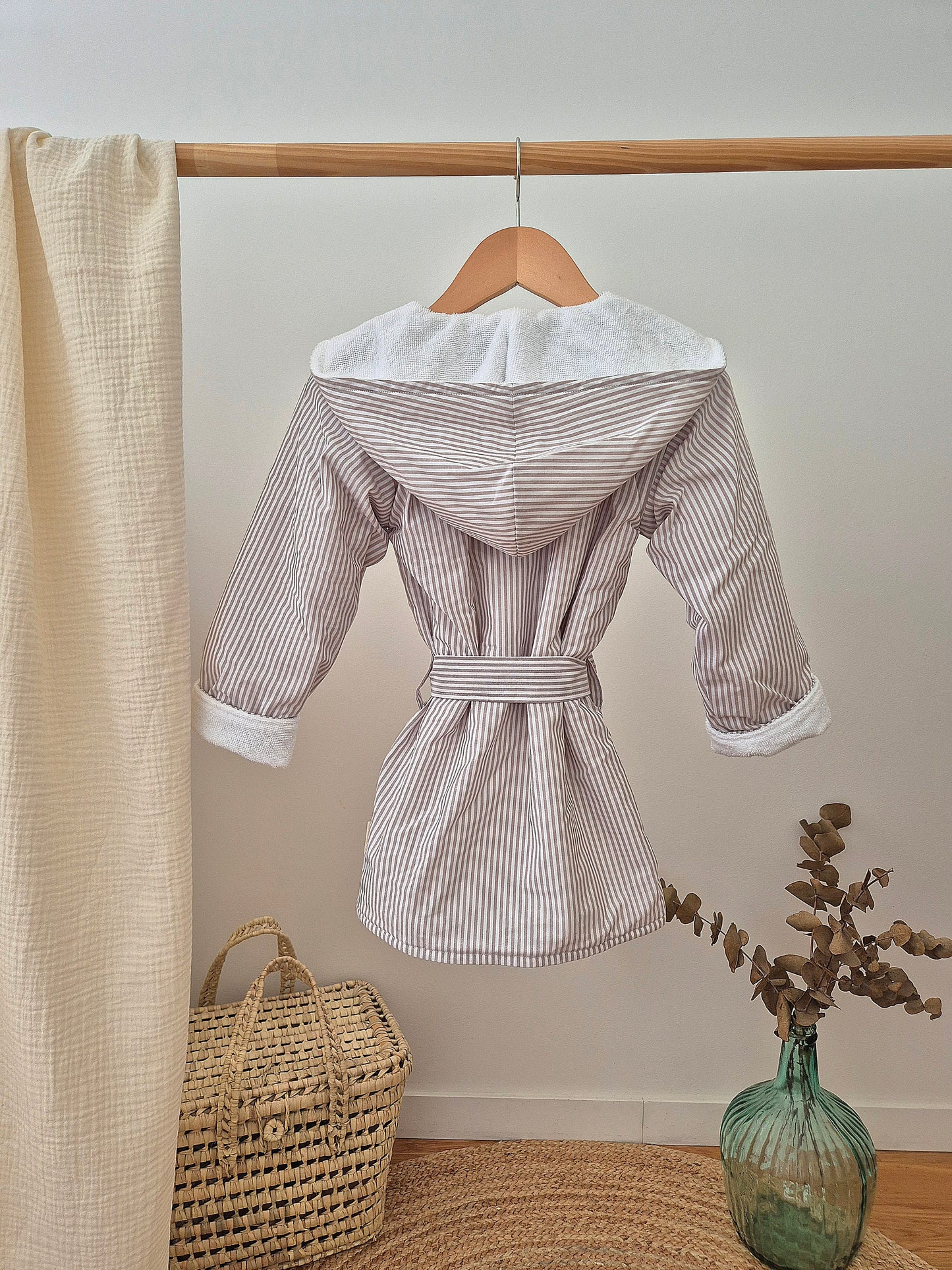 Peignoir - rayures sable