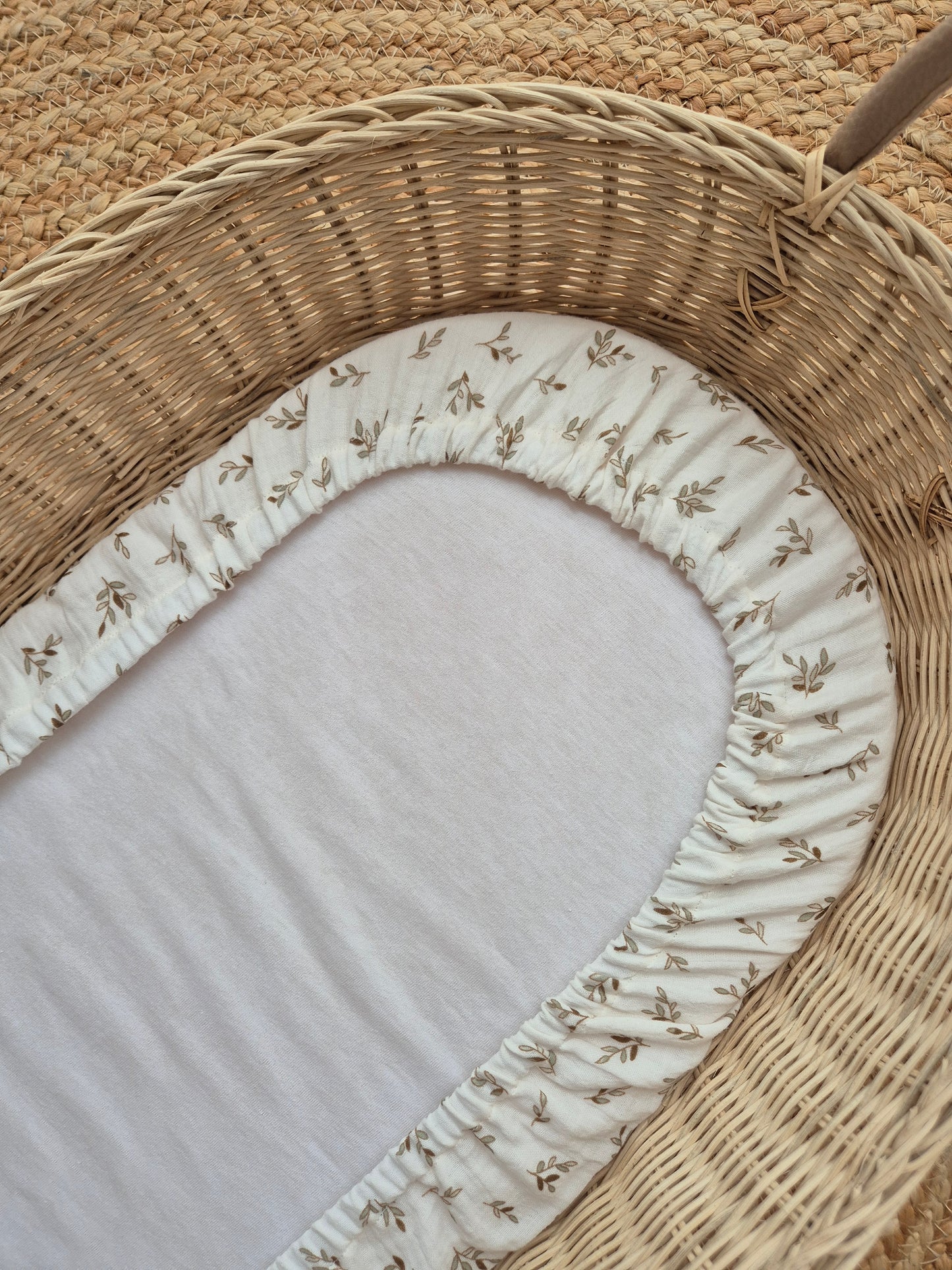 Drap housse pour couffin - feuilles