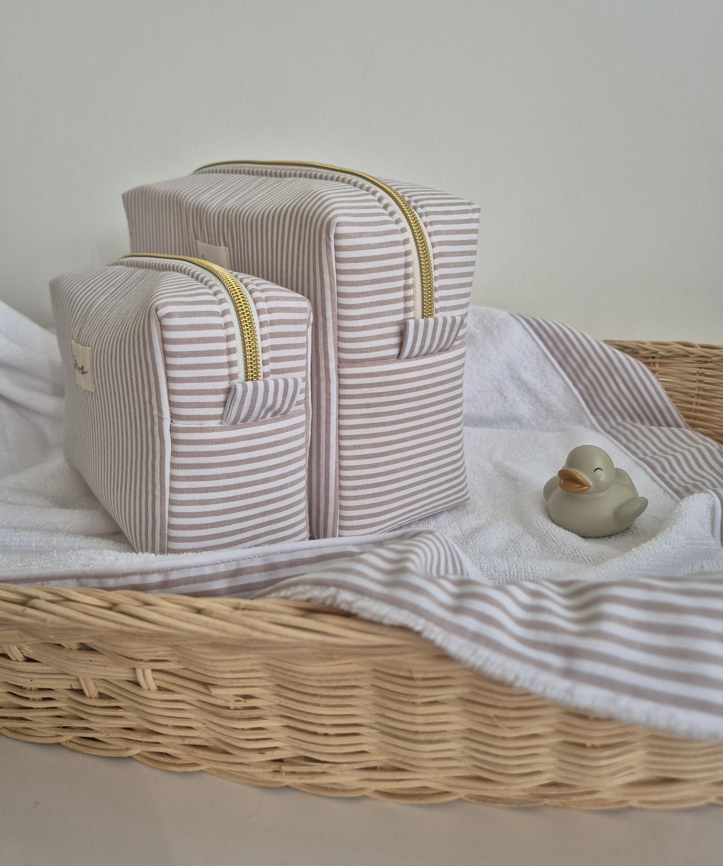 Trousse de toilette - rayures sable