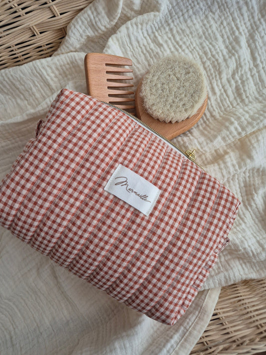 Trousse de toilette - mini vichy carrot cake