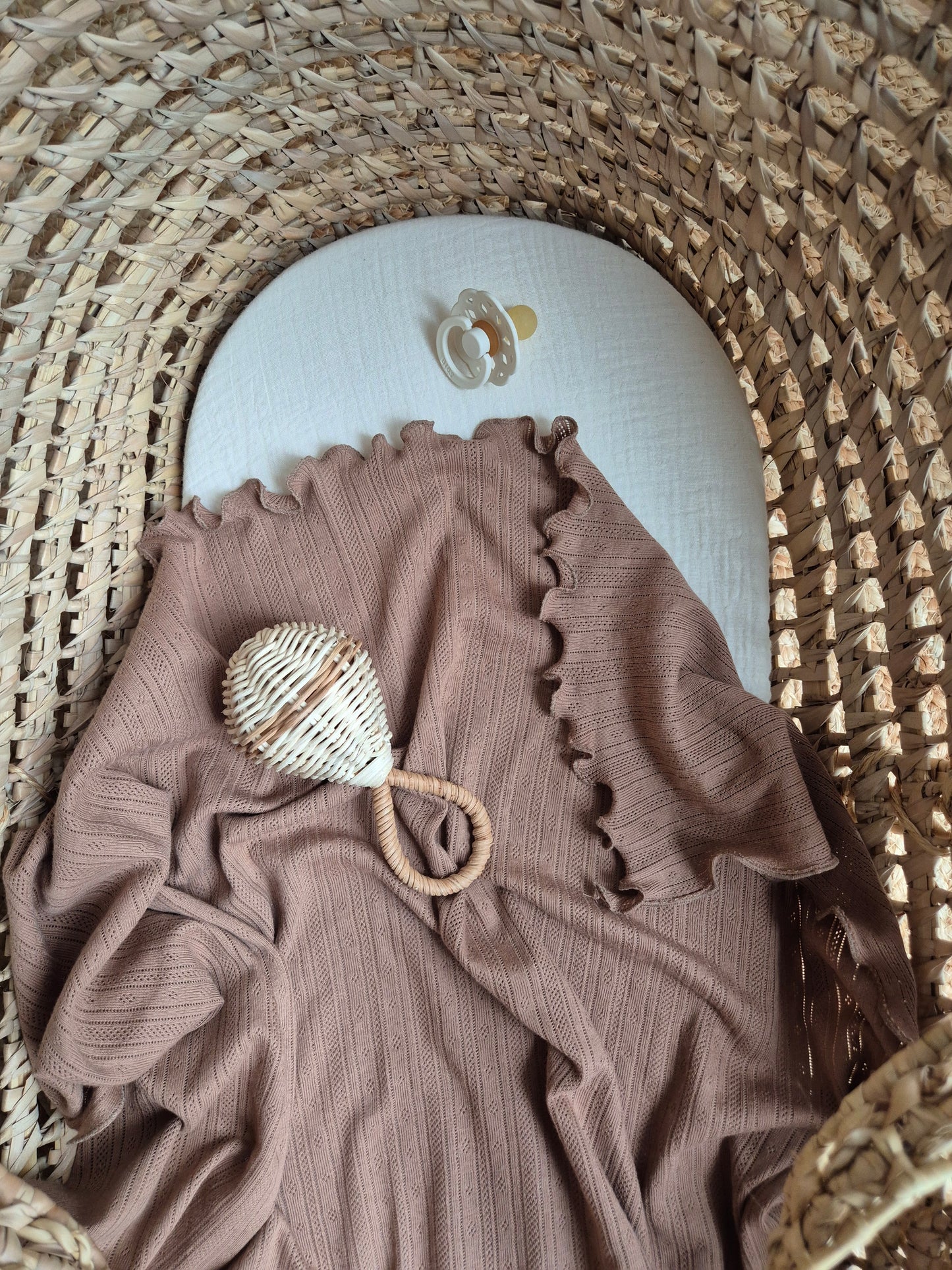 Cover - pointelle glossy brown