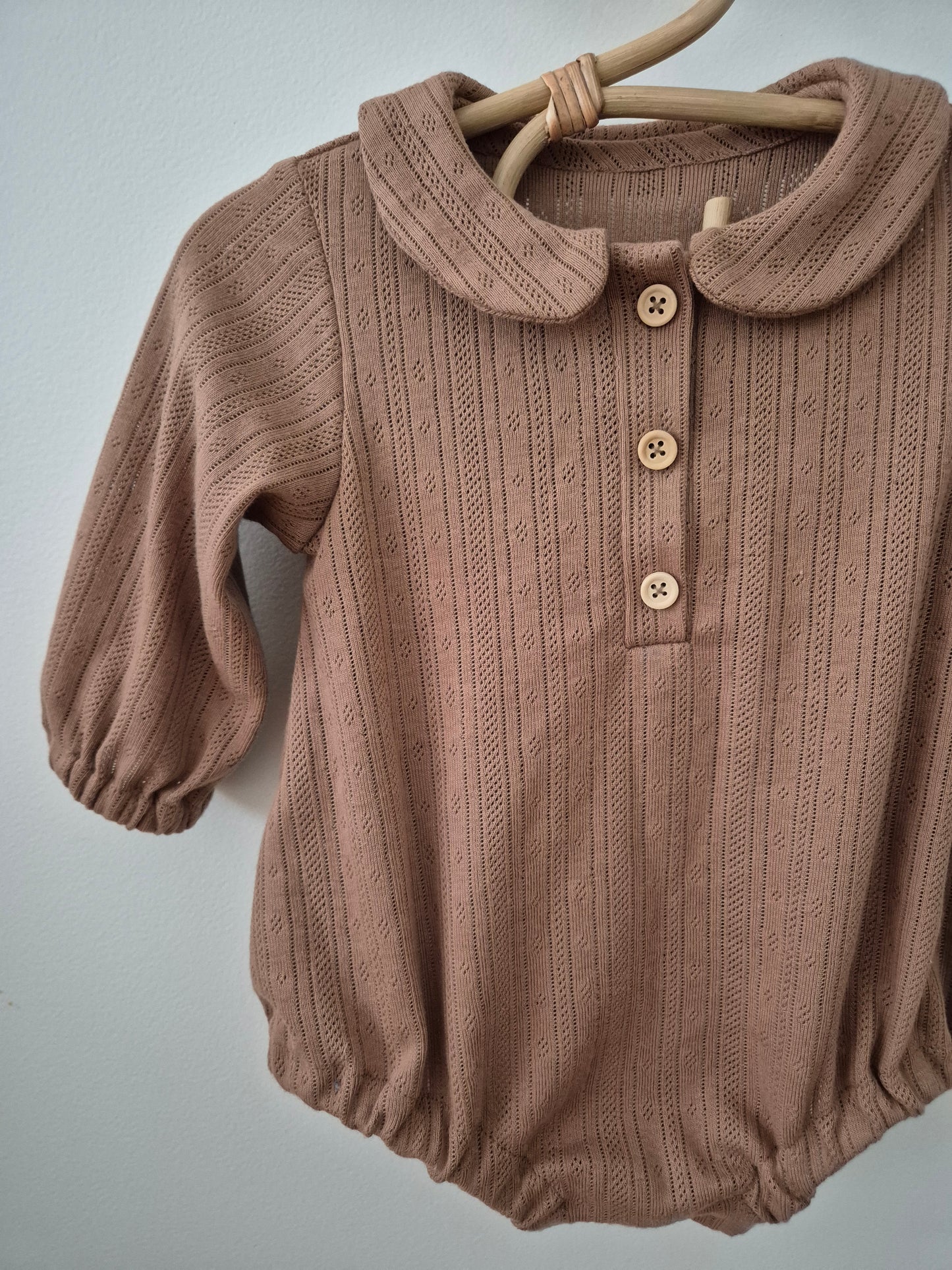 Romper - Pointelle glossy brown