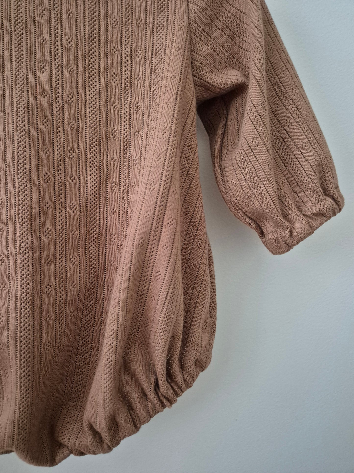 Romper - Pointelle glossy brown