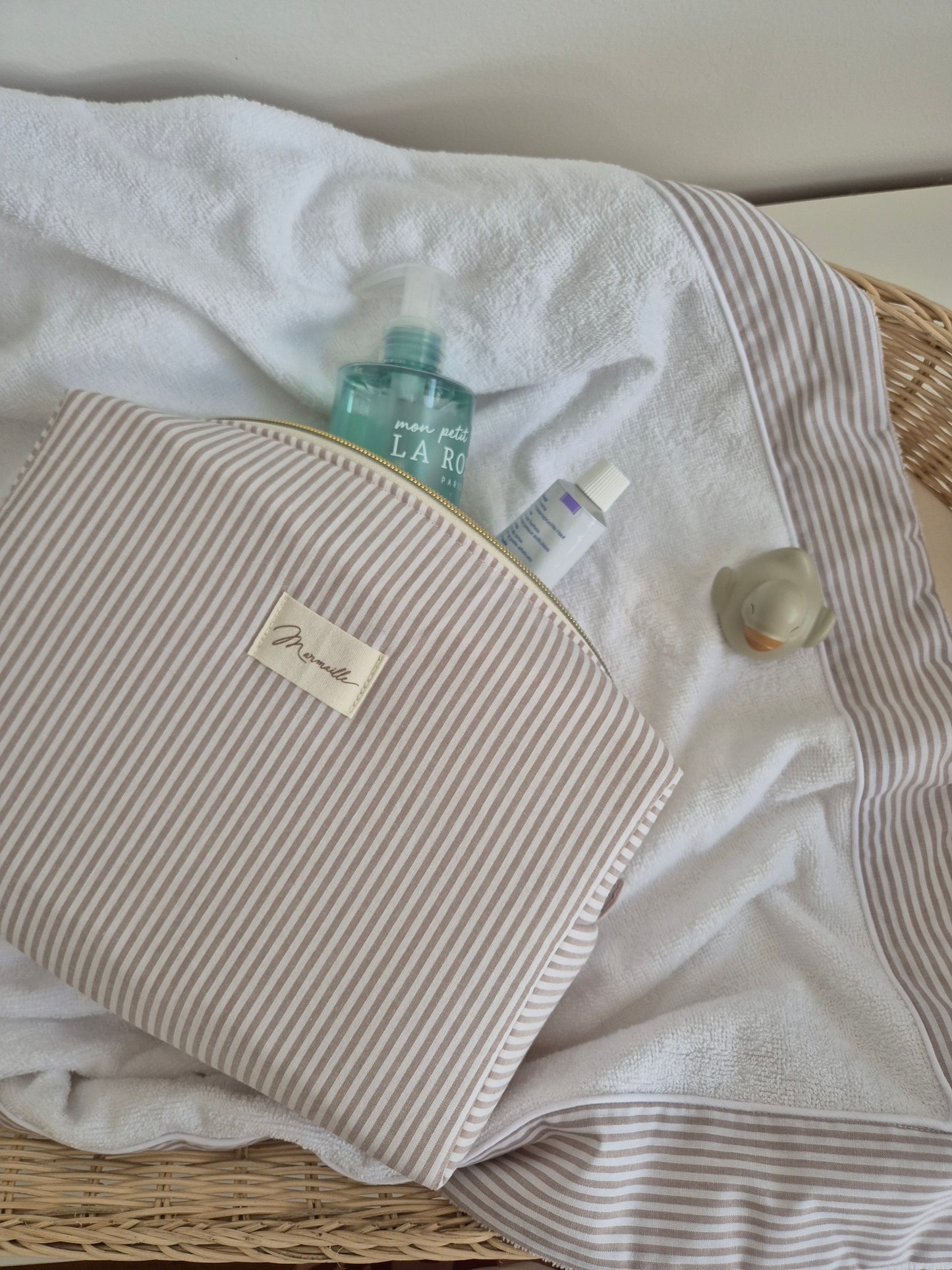 Trousse de toilette - rayures sable