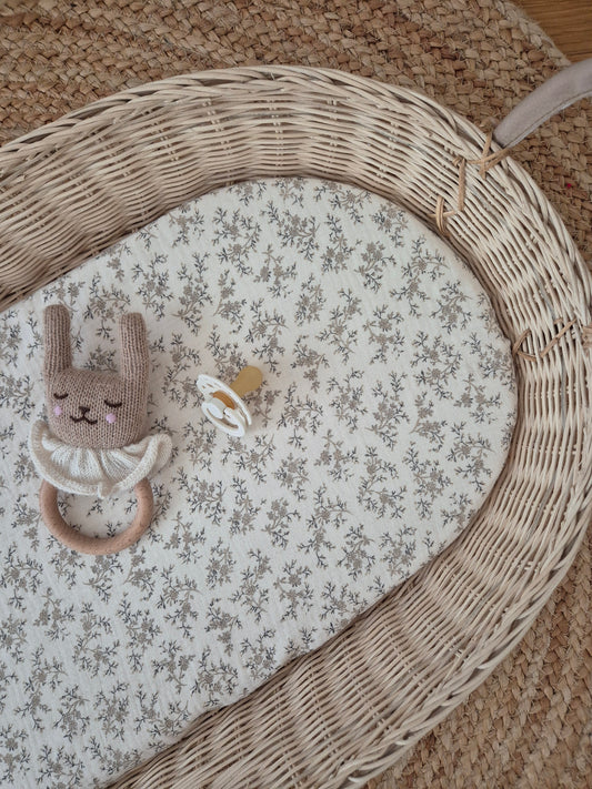 Drap housse pour couffin - bouquet