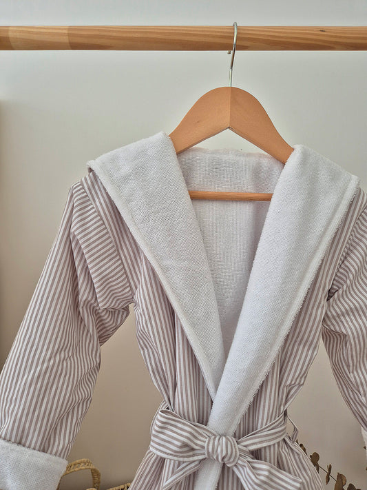 Peignoir - rayures sable
