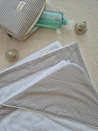Cape de bain - mini vichy sable