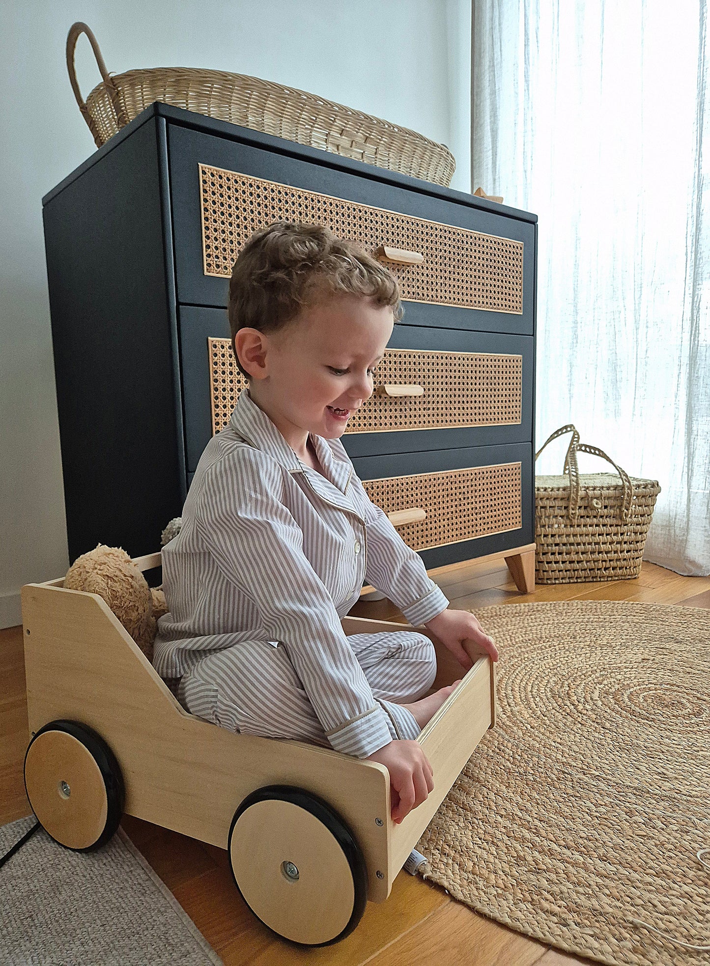 Pyjama chemise - rayures sable