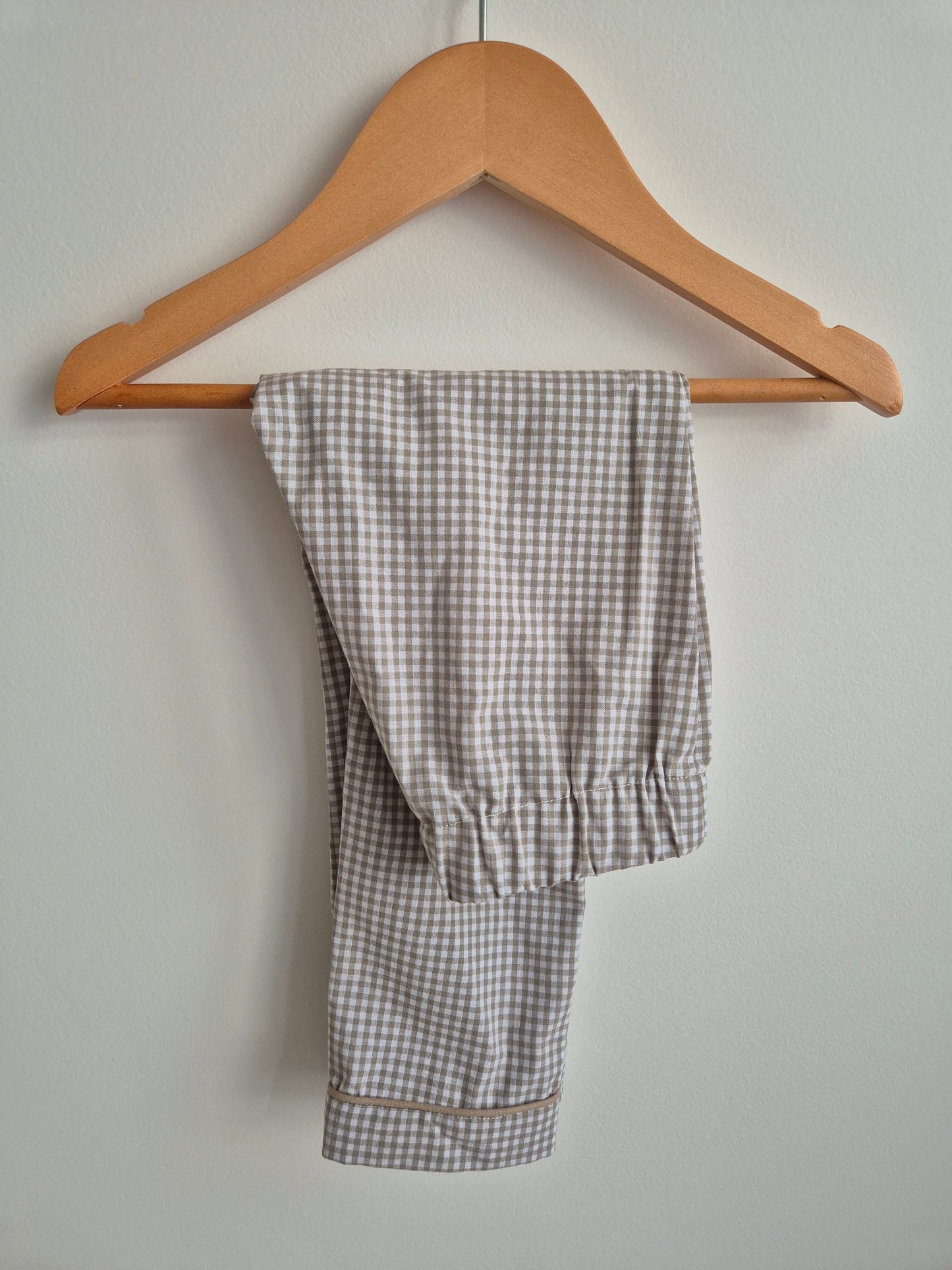 Pyjama chemise - mini vichy sable