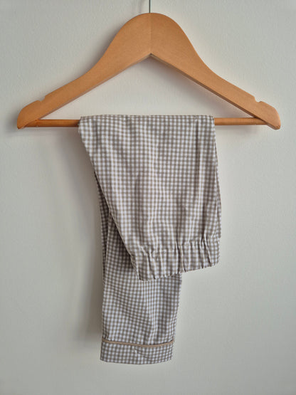 Pyjama chemise - mini vichy sable