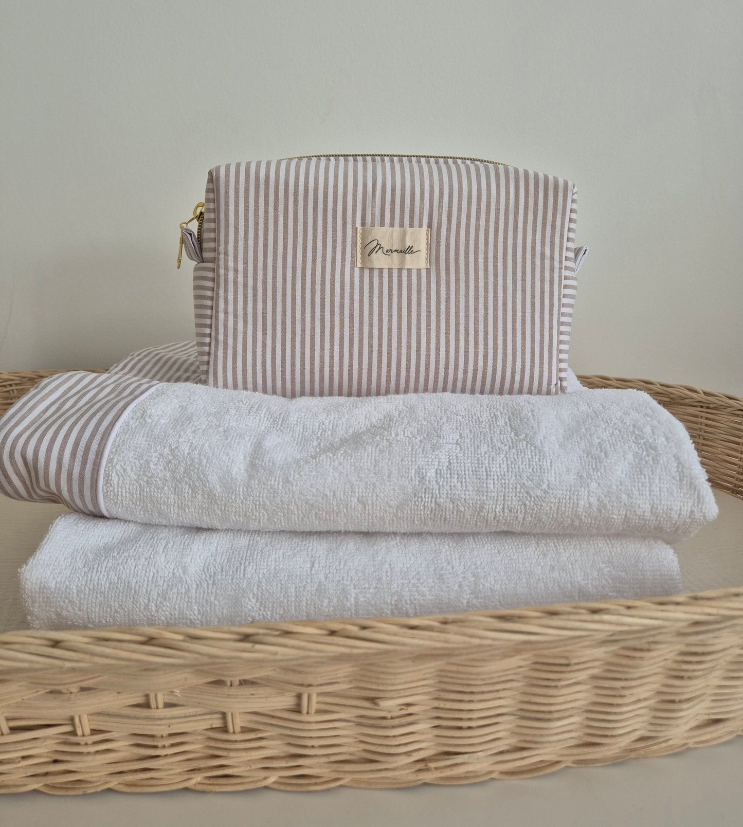 Trousse de toilette - rayures sable