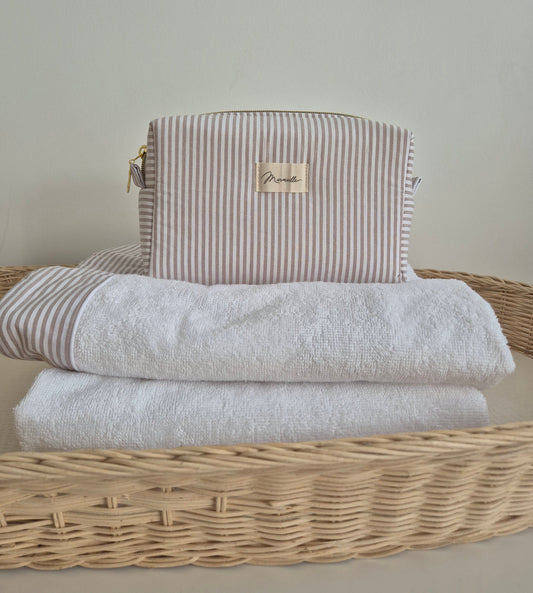 Trousse de toilette - rayures sable