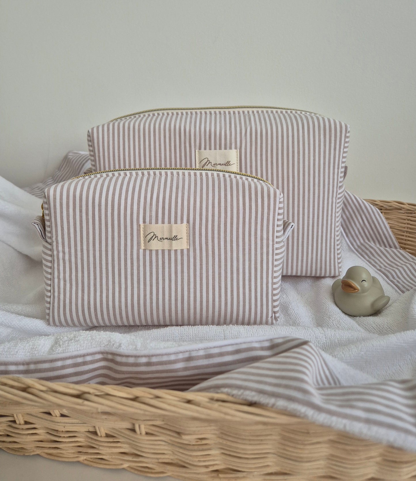 Trousse de toilette - rayures sable