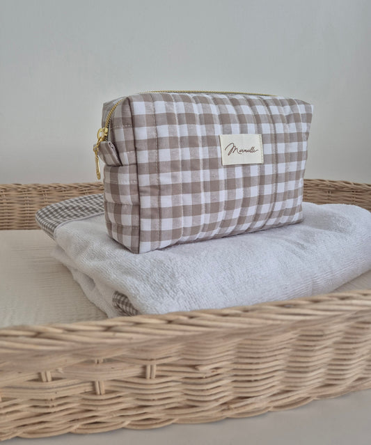 Trousse de toilette - vichy sable