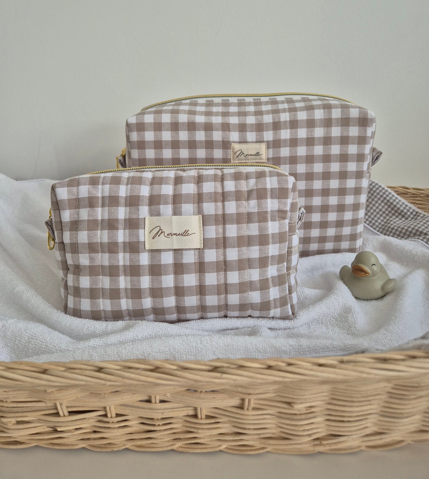Trousse de toilette - vichy sable