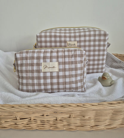Trousse de toilette - vichy sable