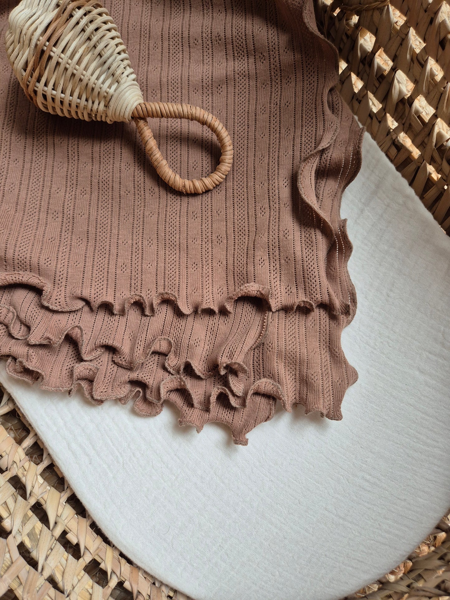 Couverture - pointelle marron glacé