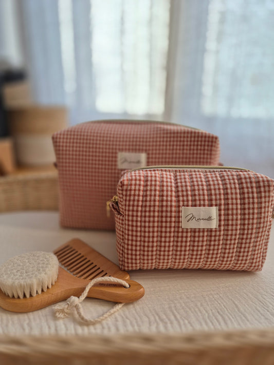 Trousse de toilette - mini vichy carrot cake