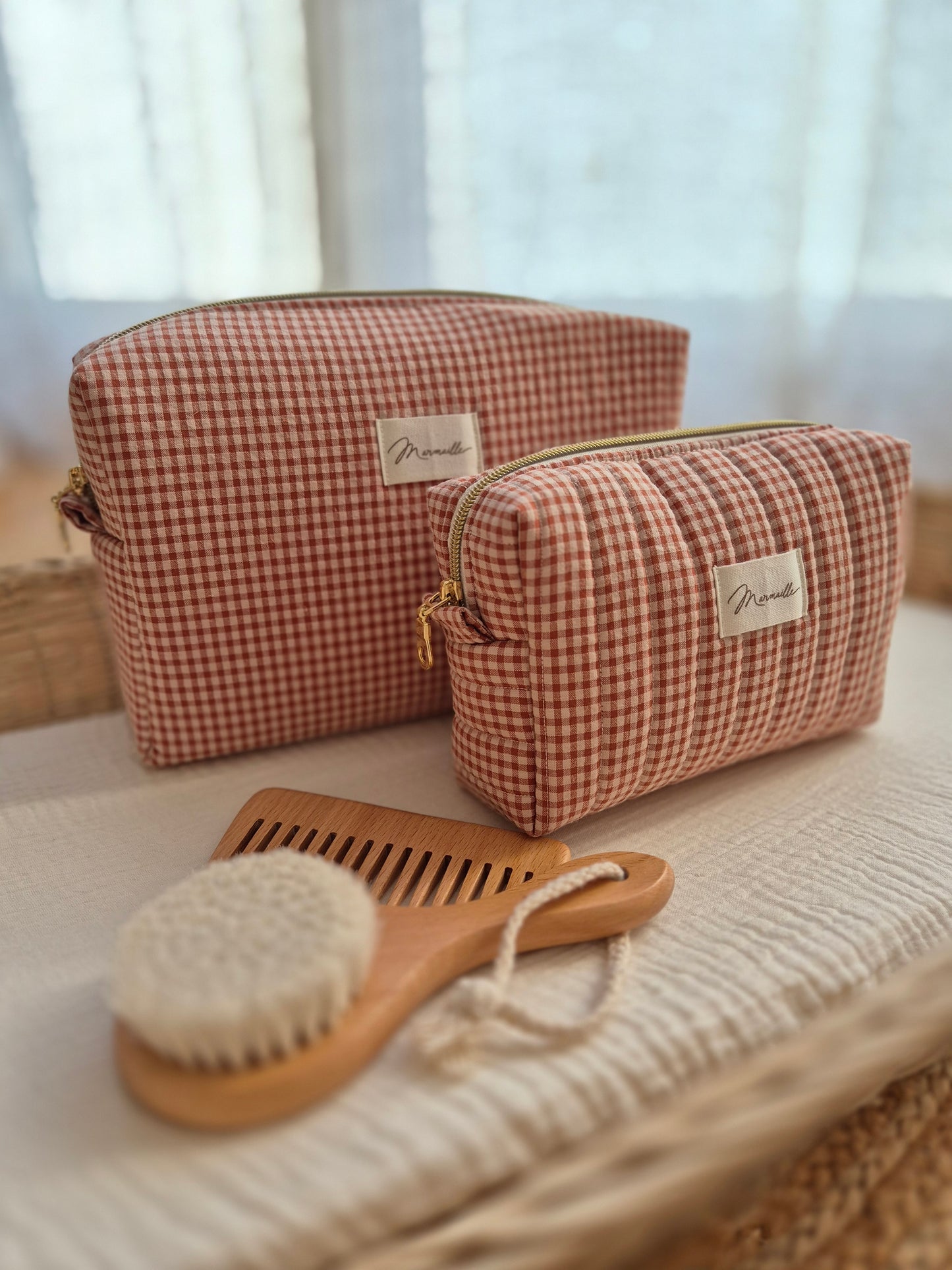 Trousse de toilette - mini vichy carrot cake
