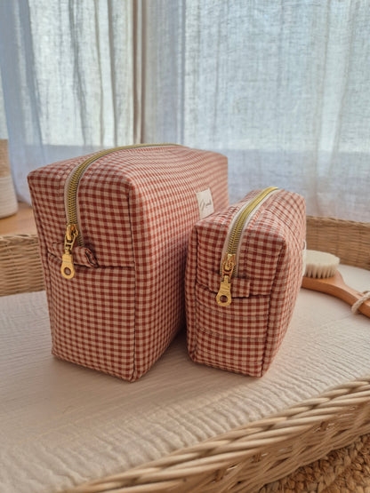 Trousse de toilette - mini vichy carrot cake
