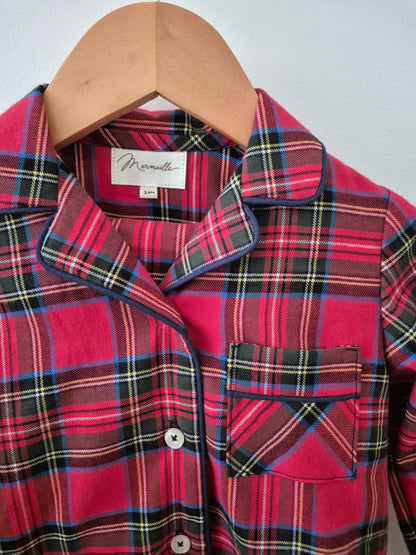 Pyjama chemise mixte - tartan rouge