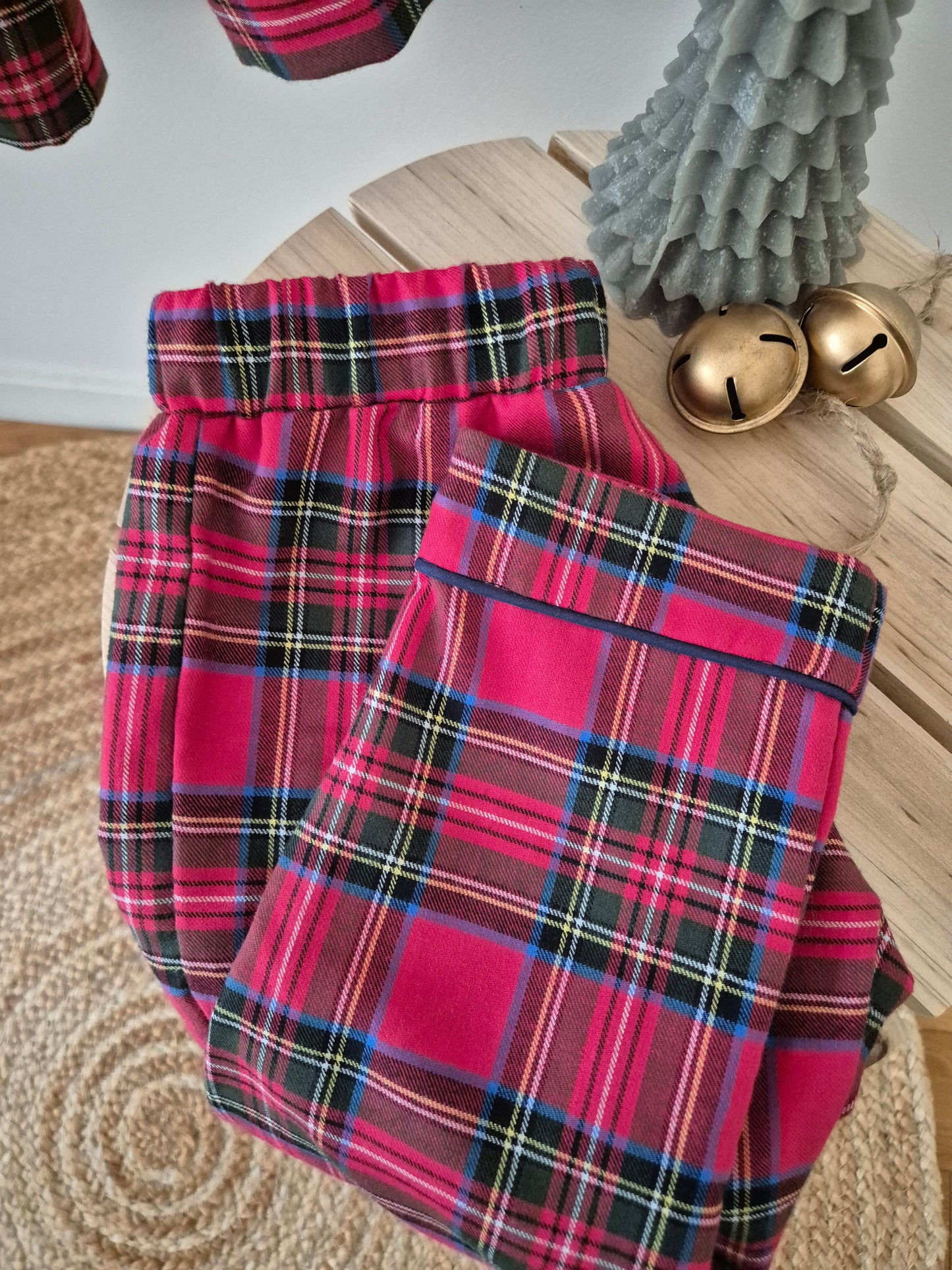 Pyjama chemise mixte - tartan rouge