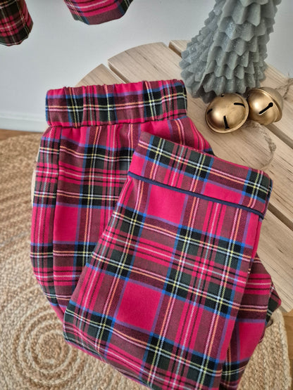 Pyjama chemise mixte - tartan rouge