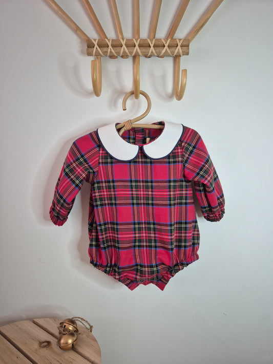 Barboteuse - tartan rouge