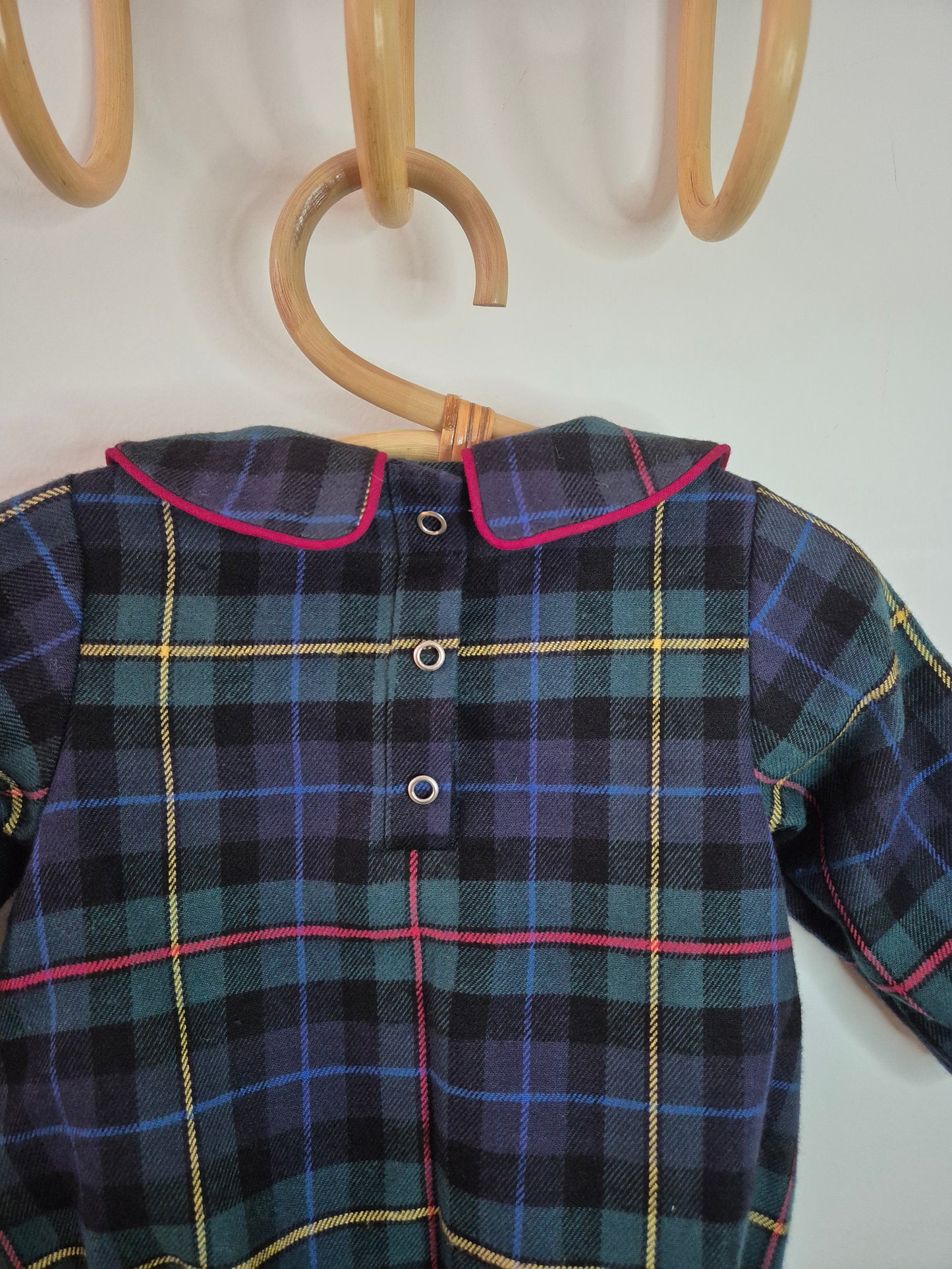 Barboteuse - tartan bleu