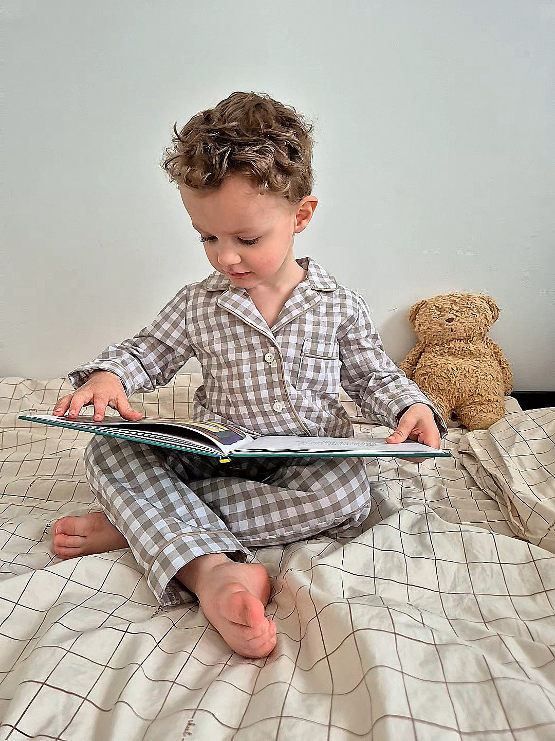 Pyjama chemise - vichy sable
