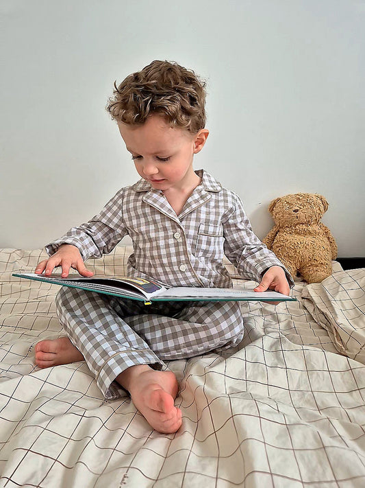 Pyjama chemise - vichy sable