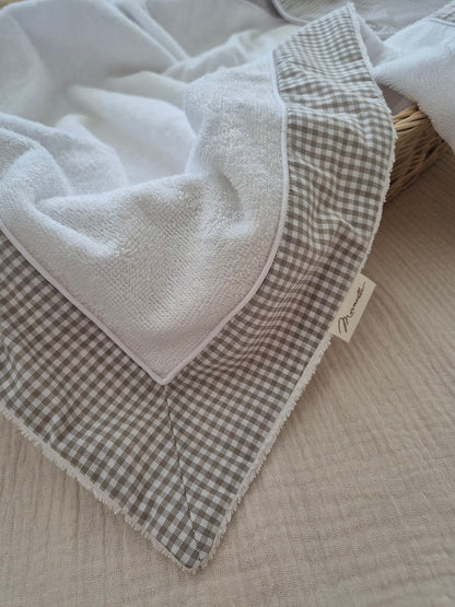 Cape de bain - mini vichy sable