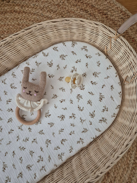 Drap housse pour couffin - feuilles