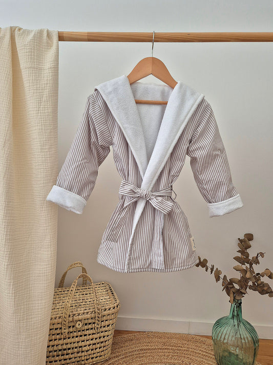 Peignoir - rayures sable