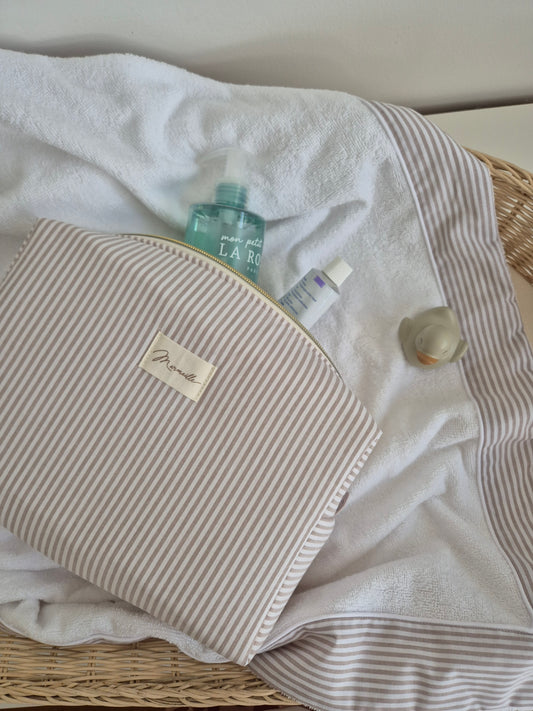 Trousse de toilette - rayures sable