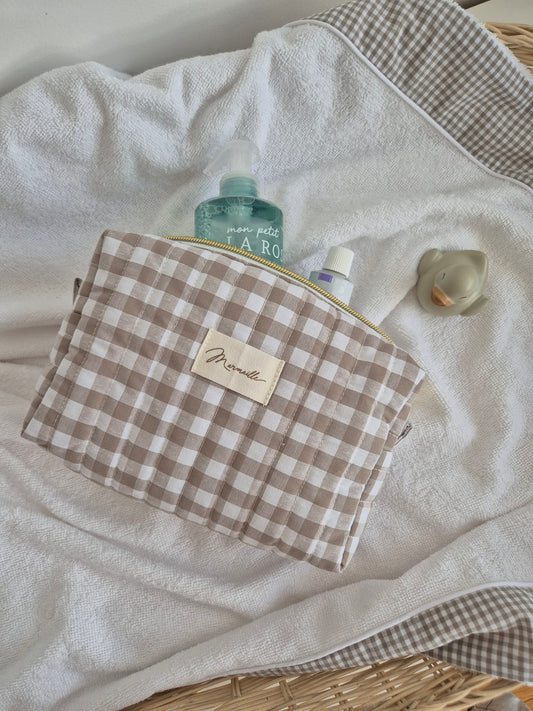 Trousse de toilette - vichy sable