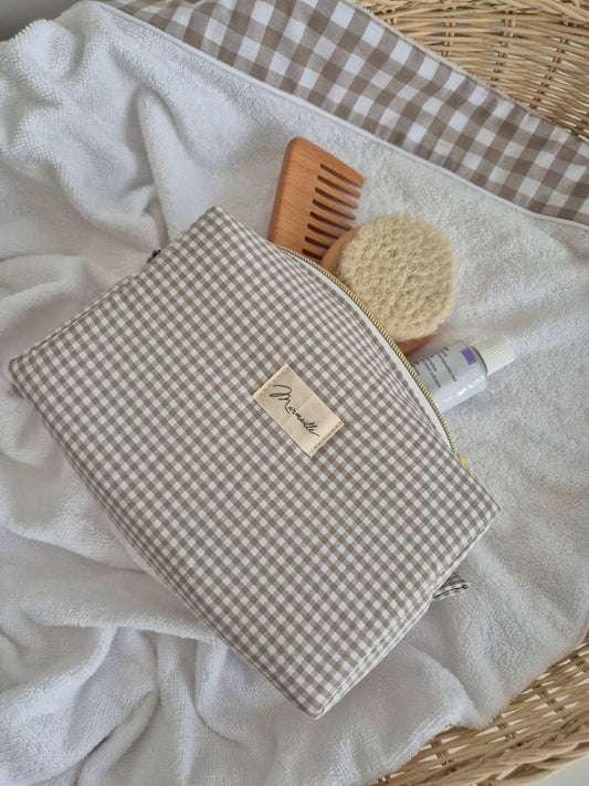 Trousse de toilette - mini vichy sable